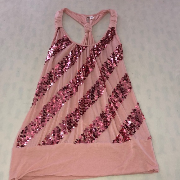 6 degrees Tops - 🍁LAST CHANCE DONATING 10/31/2023 6 Degrees Pink Sequin Tank Top